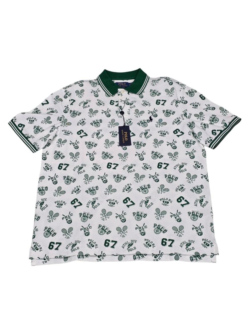 Polo Ralph Lauren Classic-Fit Tennis Printed Mesh Polo Shirt Size Large